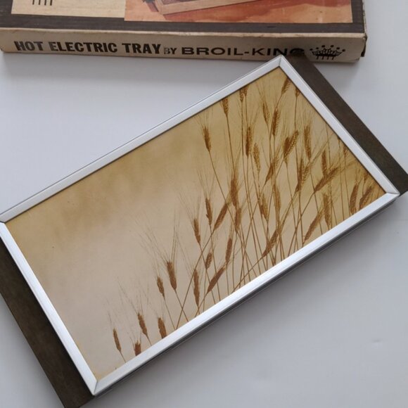 VTG Broil King Wheat Design Electric Hot Plate Warming Tray 1950s Iconic TV Prop - Picture 3 of 11